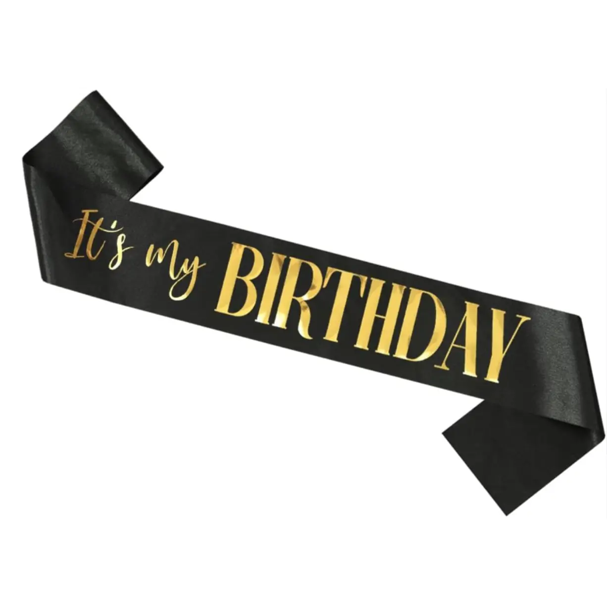 Black birthday sash prop option